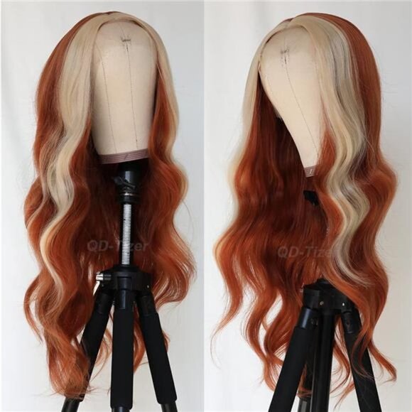 Streaks Heat Resistant Fiber Hair Synthetic Lace Front Wigs - #F130C